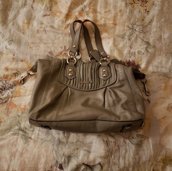 Coach | Ashley Gathered Genuine Leather Satchel - Picture 1 of 8